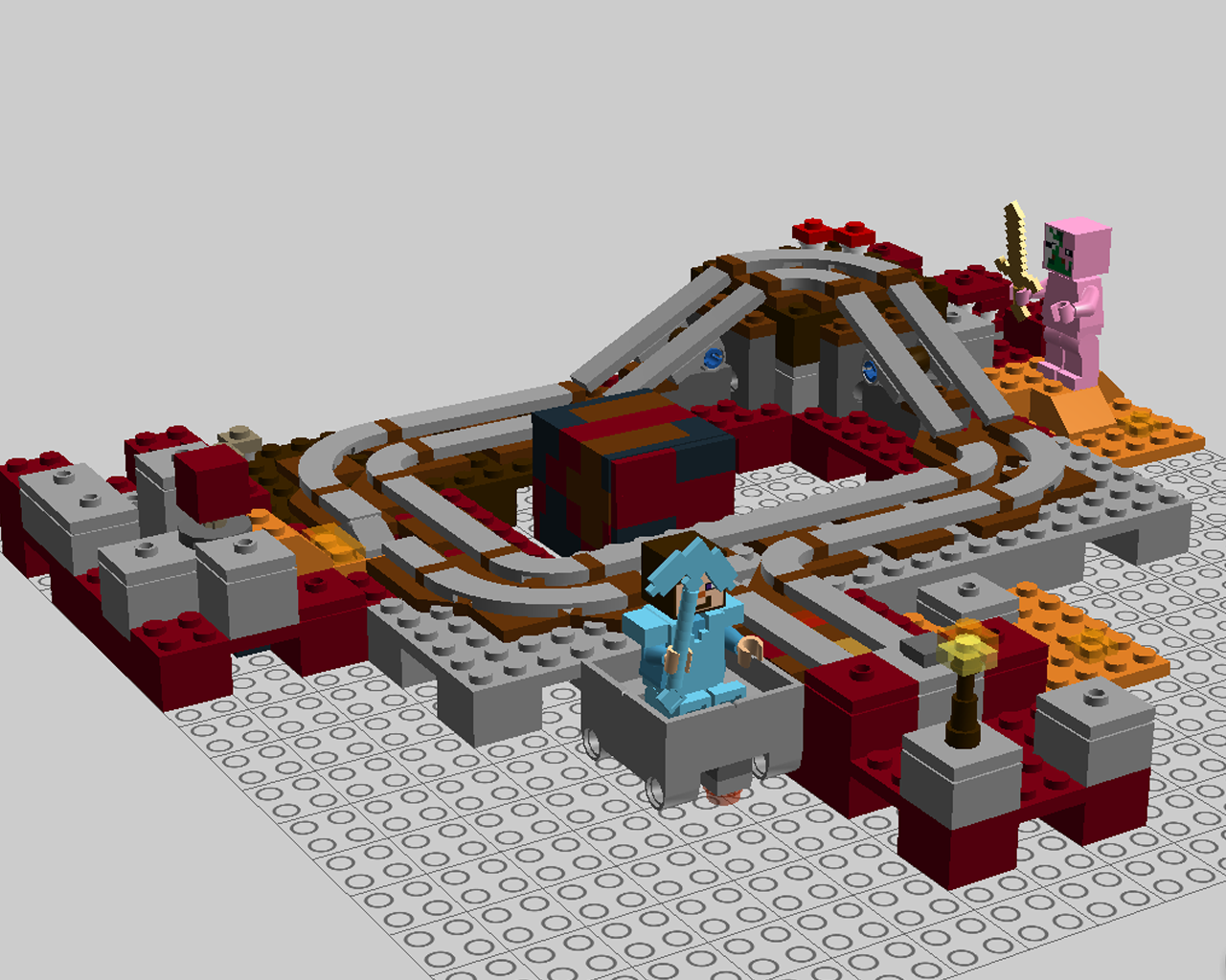 the nether railway lego