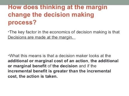 Economics Applied 1: Rational people think at the margin