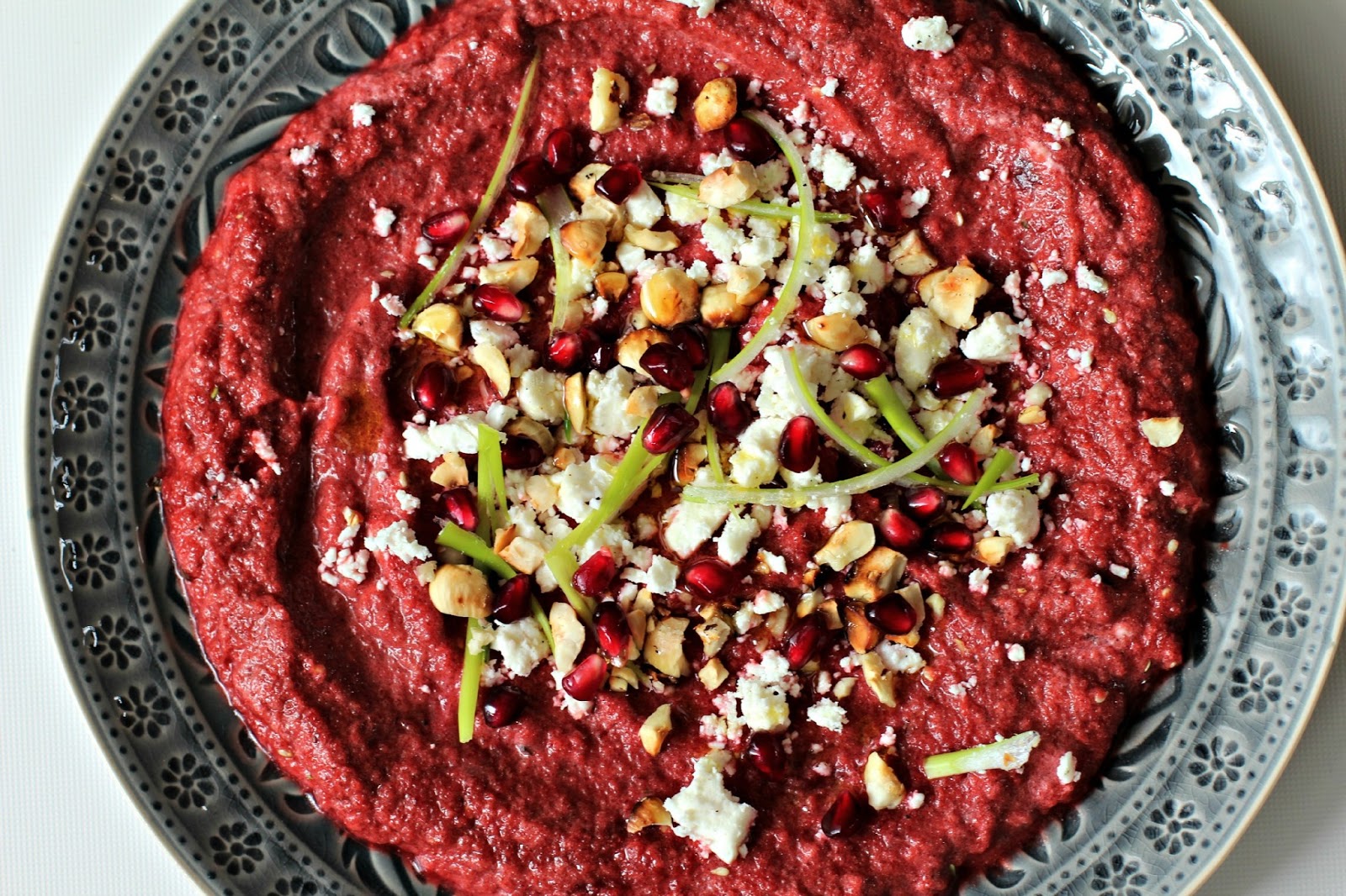 Milk and Honey Pureed Beetroot with Yoghurt and Za'atar