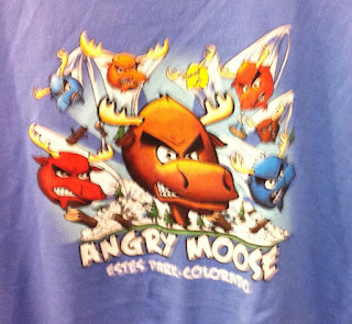 Estes Park Angry Moose t-shirt imitating Angry Birds