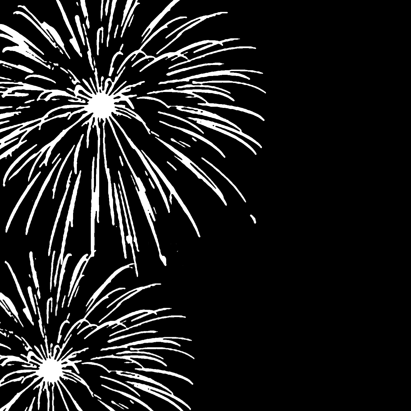 free black and white fireworks clipart - photo #27