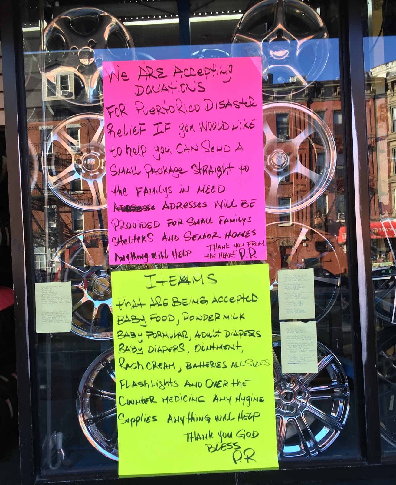 One More Folded Sunset Donations Still at Danny's Rim & Tire Shop