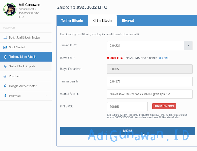 deposit dari Bitcoin Exchange VIP Bitcoin Indonesia ke Multibot Token