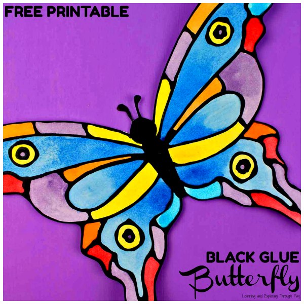 Black Glue Butterfly Craft
