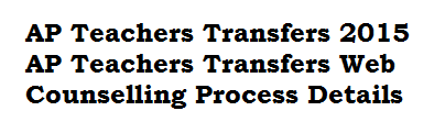 AP Teachers Transfers 2015 AP Teachers Transfers Web Counselling Process Details