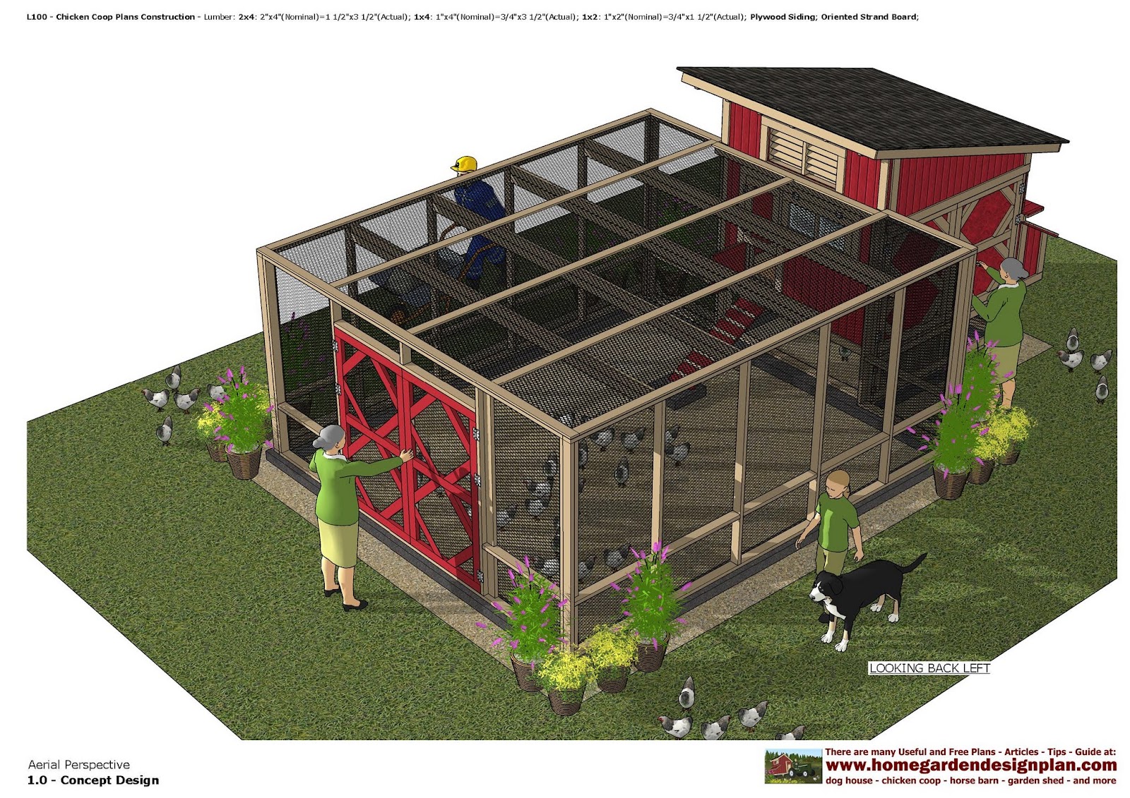 home garden plans L100 Chicken Coop Plans Construction Chicken