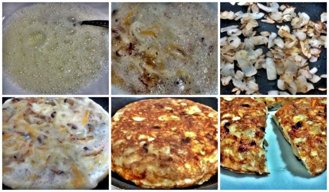 Preparación de la tortilla de claras con queso