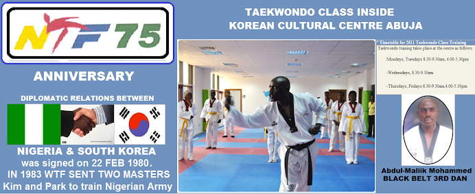 TAEKWONDO TRAINING SCHEDULE INSIDE KOREAN CULTURAL CENTRE, ABUJA