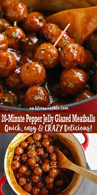 EASY 20-Minute Pepper Jelly Glazed Meatballs Recipe
