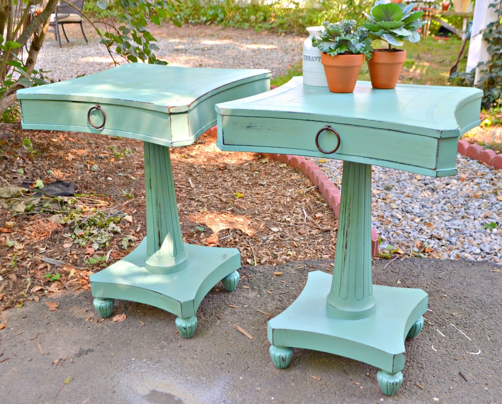 Heir and Space A Vintage Pair of Side Tables