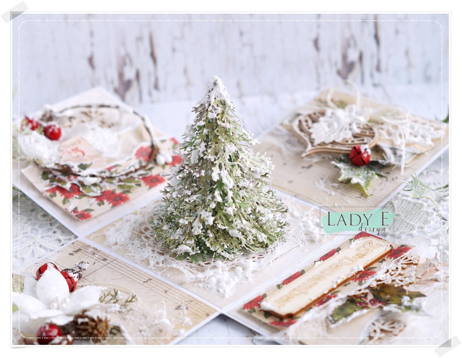 Exploding Box with Christmas Tree - Scrap Art by Lady E