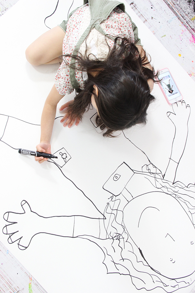 creating with a kid- life size self portrait