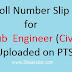 Sub Engineer (Civil) Roll Number Slip has been Uploaded on PTS for Housing and Works Department
