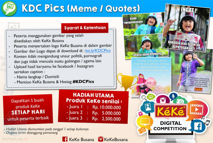 Kontes KDC Pics Berhadiah Produk Keke Busana Total 17,5 Juta Kontes KDC Pics Berhadiah Produk Keke Busana Total 17,5 Juta