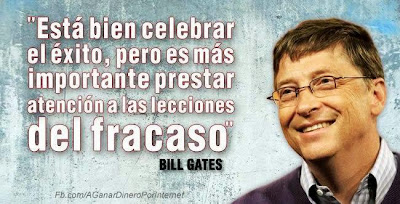 Bill Gates Está bien celebrar el éxito, pero es más importante prestar atención a las lecciones del fracaso.
