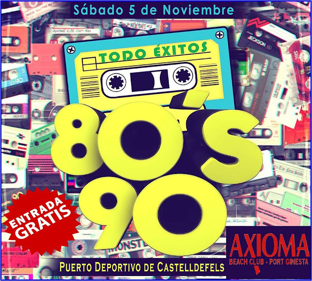Flyer Fiesta 80s, 90s y Todo Éxitos
