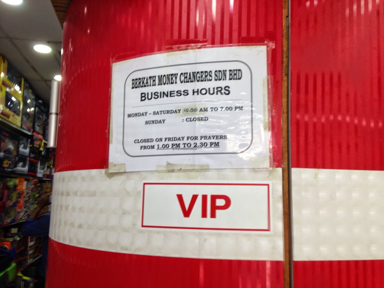 KembaraGD Tips Money Changers at Jalan Masjid India, Kuala Lumpur.