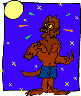 Image of werewolf and moon