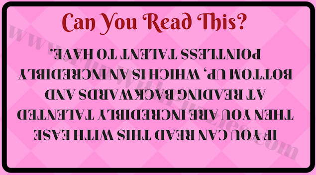 Mind Twisting Visual Puzzle Upside Down Text Reading Challenge