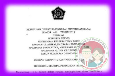  Kemenag atau Petunjuk Teknis Penerimaan Peserta Didik Baru  Juknis PPDB 2019 Kemenag (Penerimaan Peserta Didik Baru Madrasah)