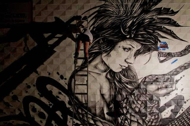 "Shesha Sand Storm" New Street Art Piece By Fin DAC and Angelina Christina in California. 6