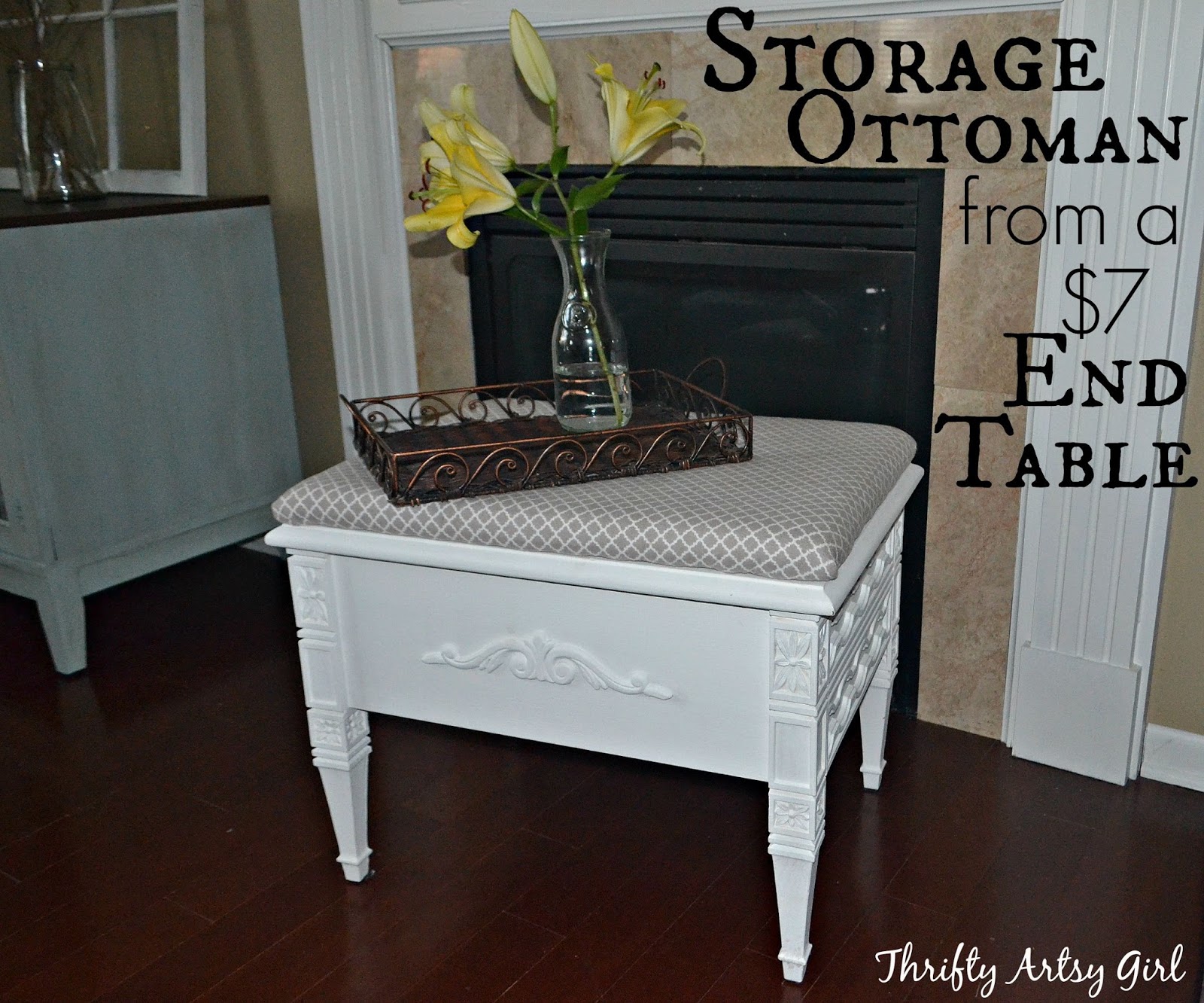 Turn an Old Coffee Table Into an Upholstered Storage Ottoman