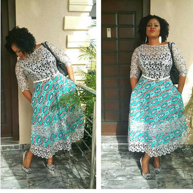 Ankara and Lace Gown Combinations Styles DeZango