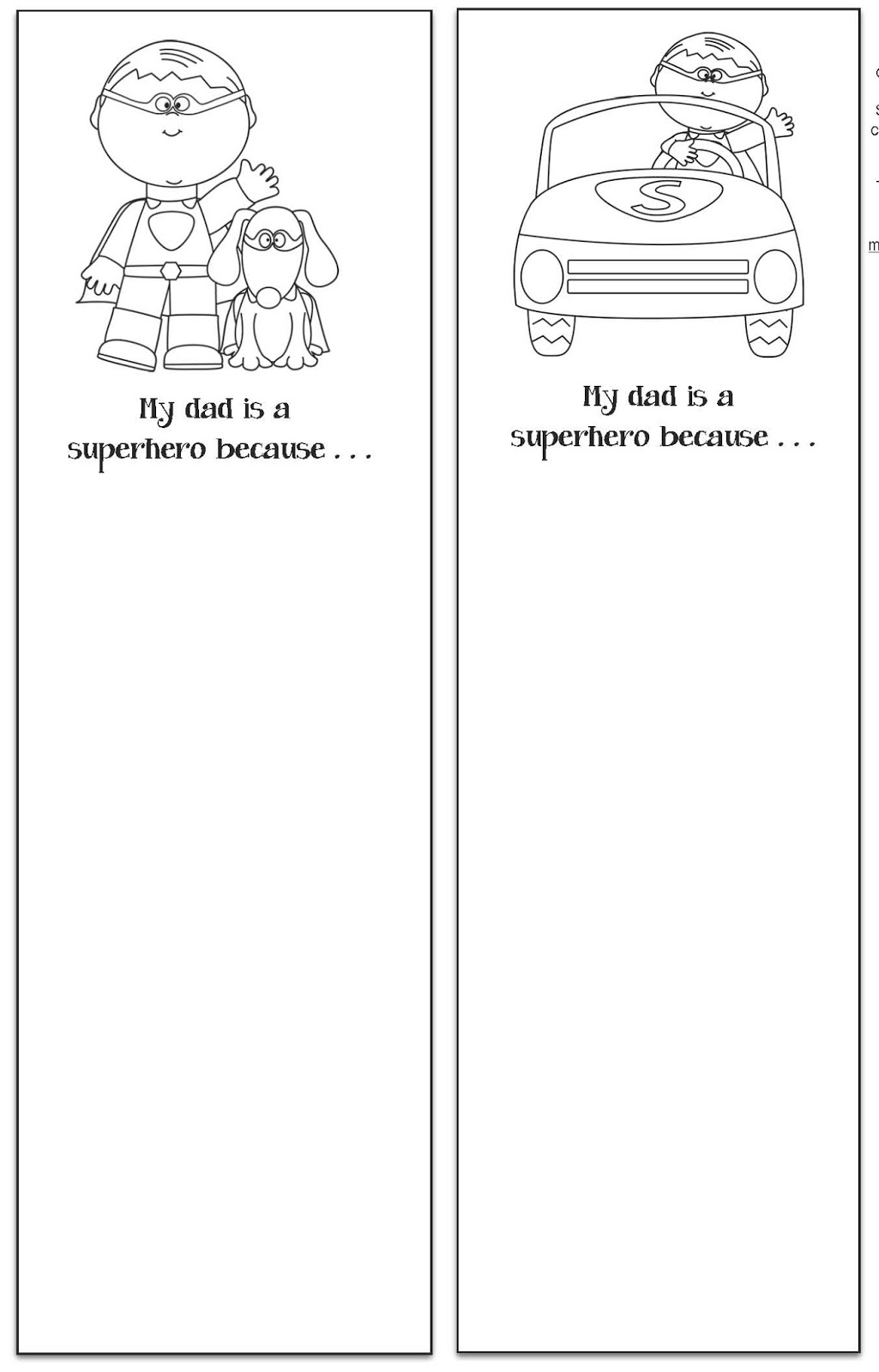 My Dad's a Superhero: Writing Prompt Crafts For Father's Day ...