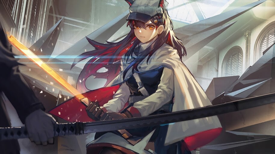 Anime, Girl, Katana, Texas, Arknights, 4K, #6.1806