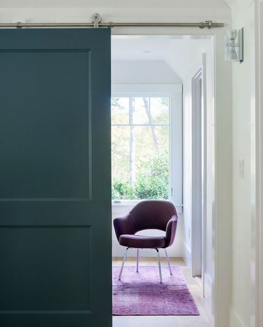 image result for elegant blue sliding door with stainless hardware