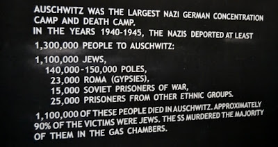 Panel indicador del número de muertos en el campo de Auschwitz-Birkenau