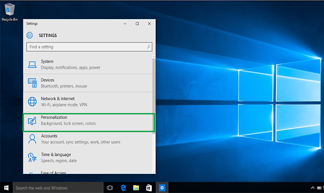 personalization Windows 10