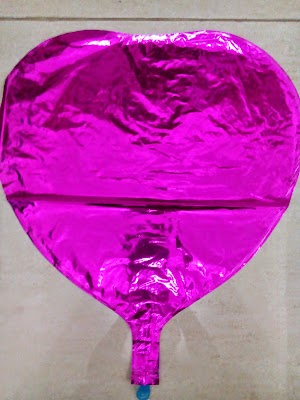 Balon Foil Hati Metalik Pink