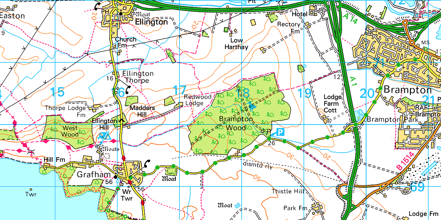 Map Of Brampton Cambridgeshire Cambridgeshire Walks: Brampton Wood