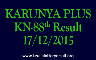 KARUNYA PLUS KN 88 Lottery Result 17-12-2015
