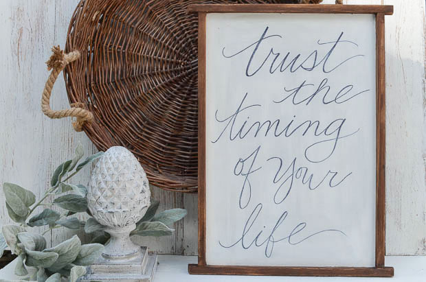 Create a personal piece of art by handwriting your favorite quote on a large board.  |  anderson + grant for Craftberry Bush