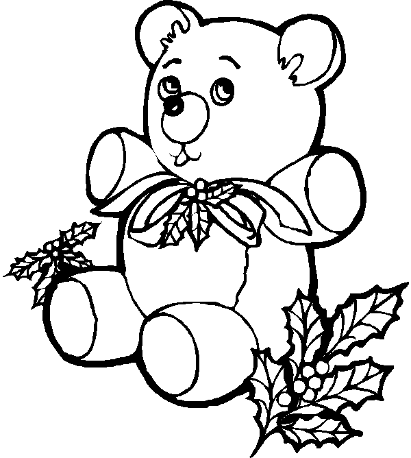 Christmas of Sinterklas: Cute christmas teddy bear coloring pages and ...