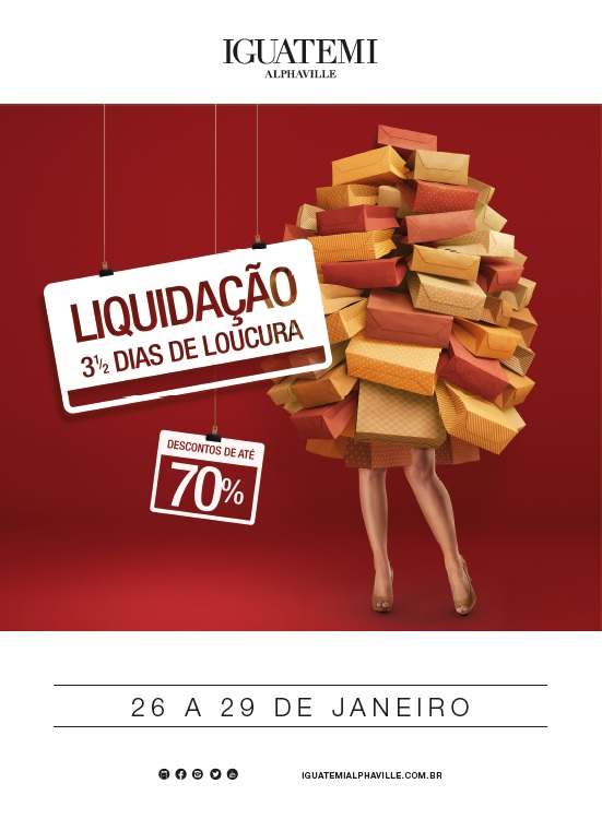 Liquidação 3 ½ Dias de Loucura atrai o público com descontos de até 70% nas lojas do Iguatemi Alphaville Liquidação 3 ½ Dias de Loucura atrai o público com descontos de até 70% nas lojas do Iguatemi Alphaville