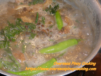 Ginisang Munggo with Salmon Belly - Cooking Procedure