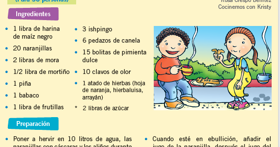 Libro digital de Lengua y Literatura 5to año de educación básica: B3:  Contenido 3: Pasos para leer. Tema 2: • Lectura: Estructura de la receta