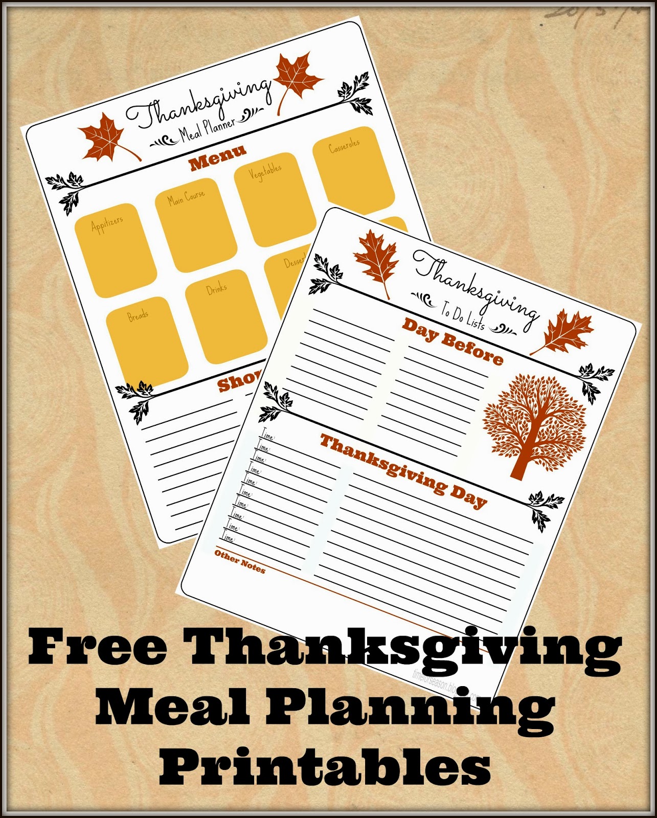 Thanksgiving Planning Printables