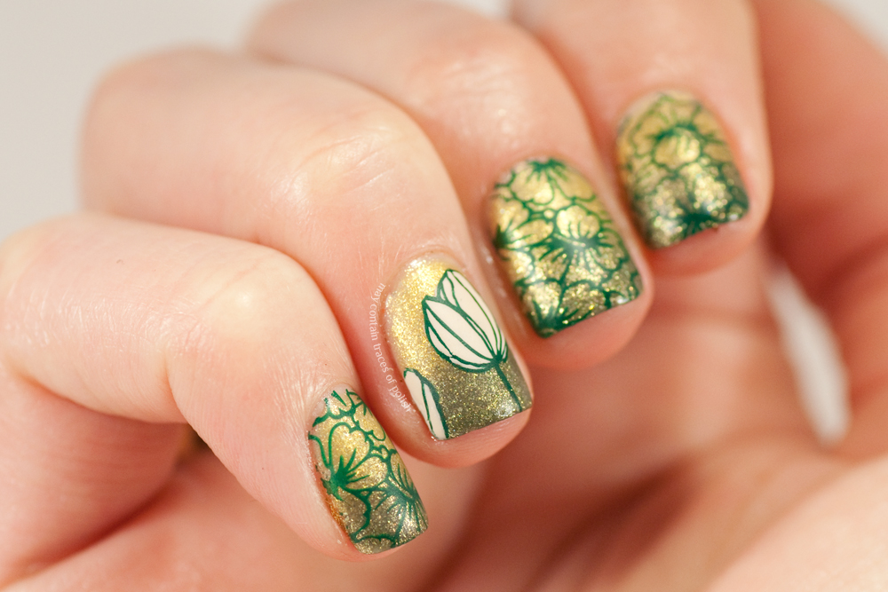 Flower stamping - May contain traces of polish