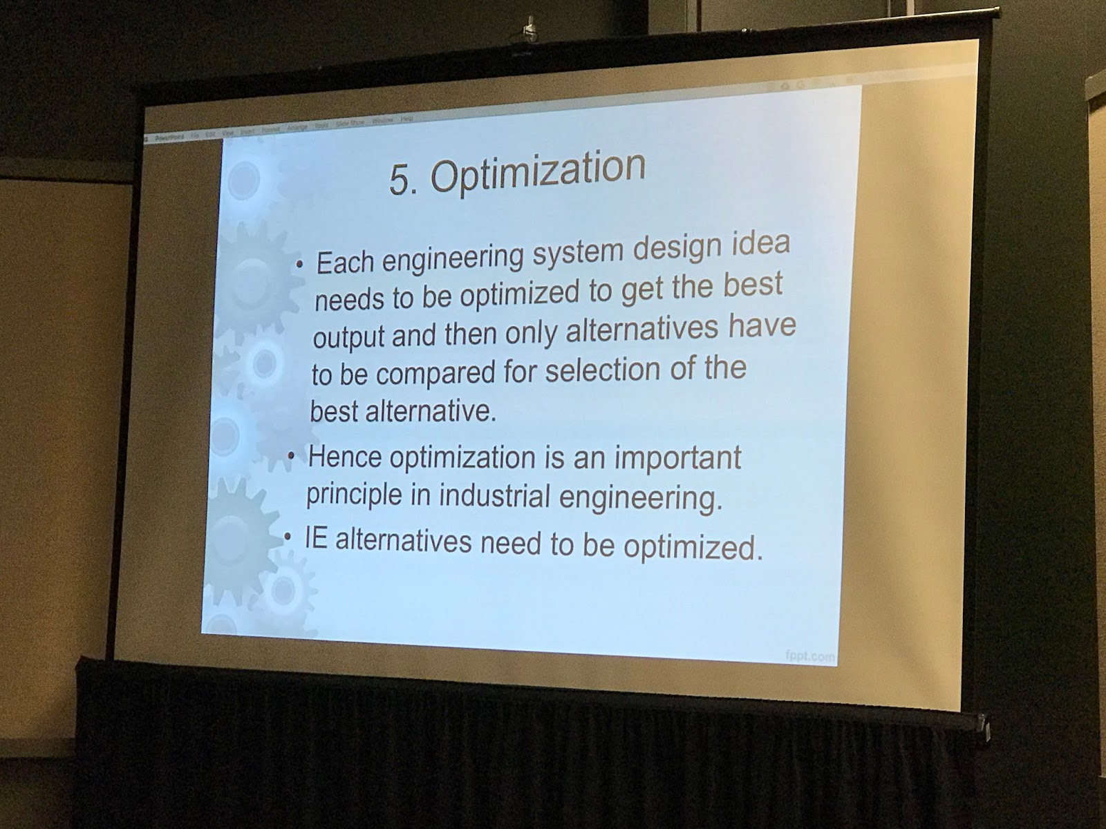 Industrial Engineering Knowledge Center Optimization Principle of