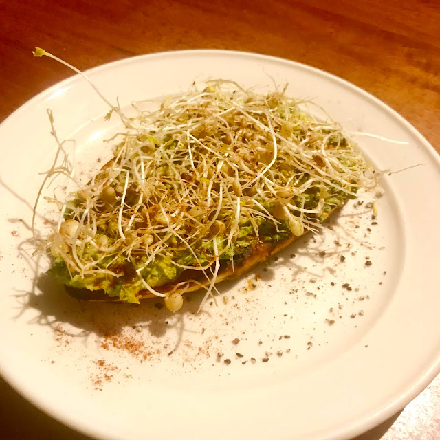 vegan avocado on sweetpotato