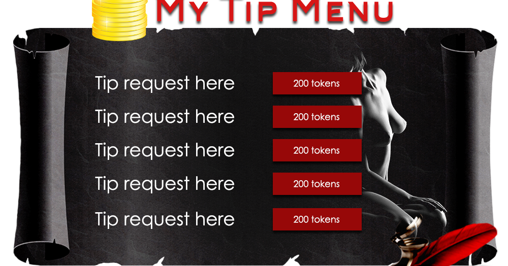 Tip Menu section for Chaturbate