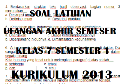 Kisi Kisi Uts Bahasa Indonesia Kelas 7 Semester 1 Kurikulum 2013 Tahun
20172018