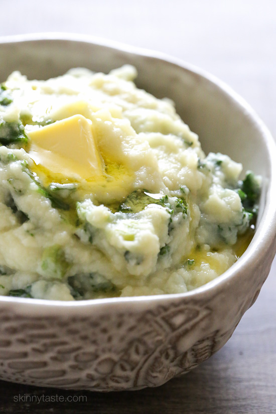 Creamy Cauliflower Mash with Kale (LowCarb Colcannon) Skinnytaste