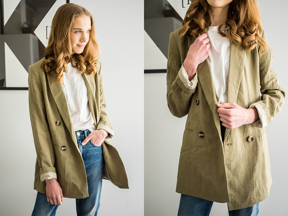 Sage / olive / khaki green blazer - Oliivinvihreä / khaki bleiseri