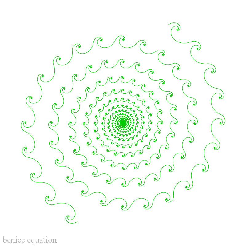 Fun math art (pictures) - benice equation: Spiral of Spirals