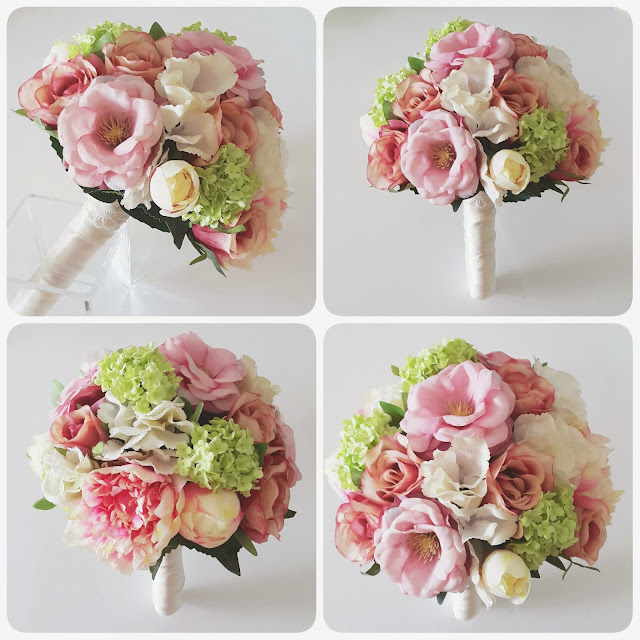 a vintage mix of roses, camellia, hydrangea and peonies